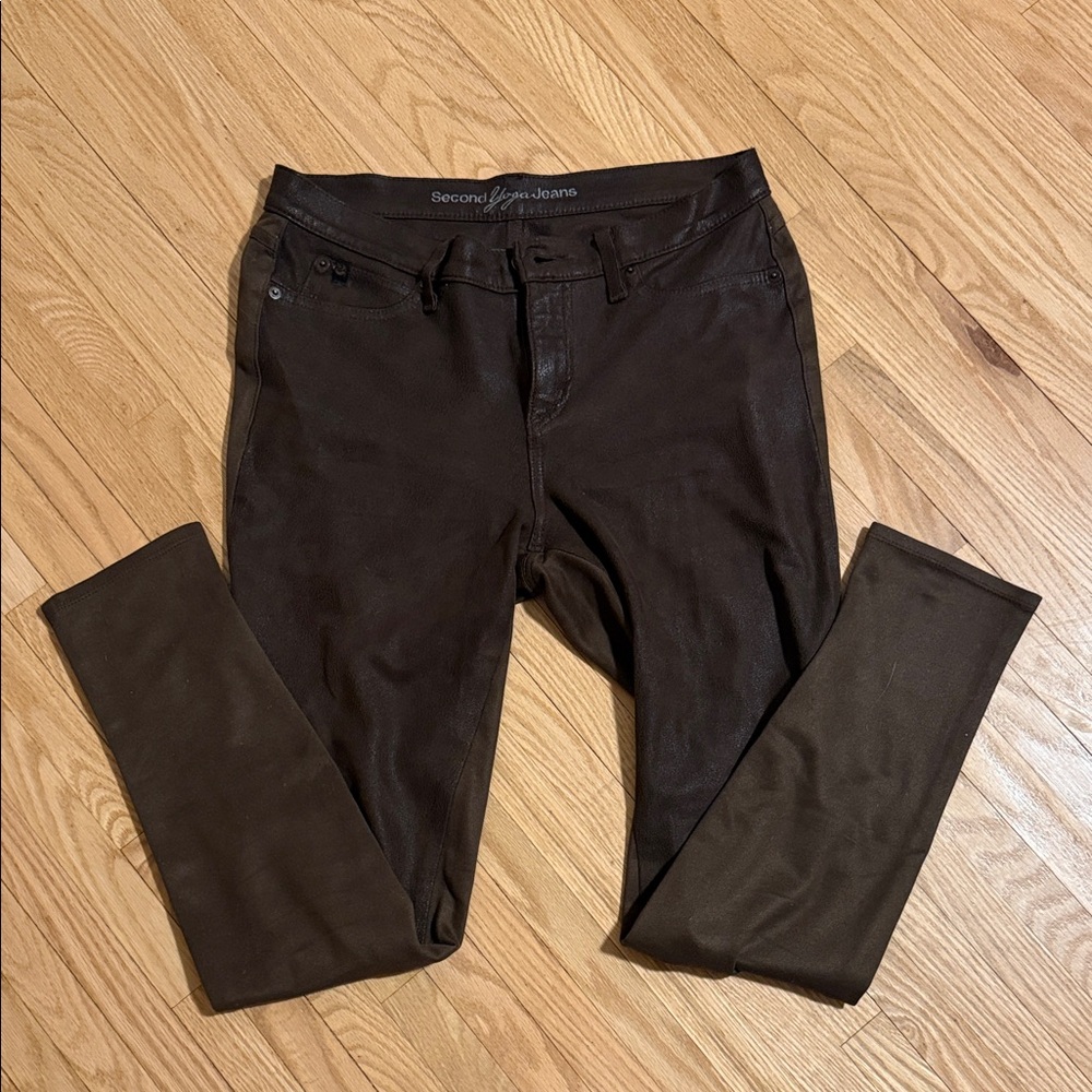 Yoga Jeans Faux Suede Brown Jeggings
